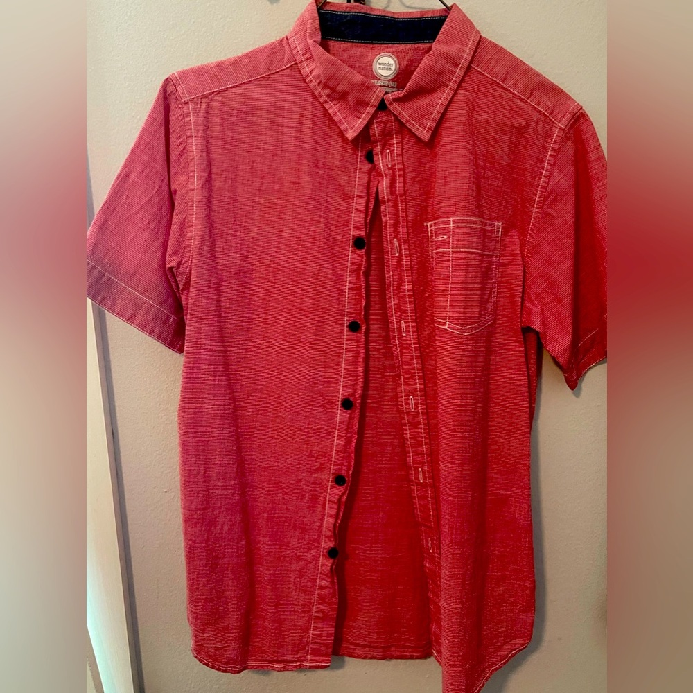 Wonder Nation button down short sleeve shirt. Size XXL boys size 18